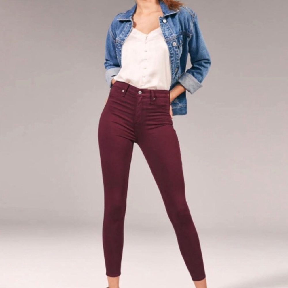 Aeropostale Maroon High Waisted Jeggings